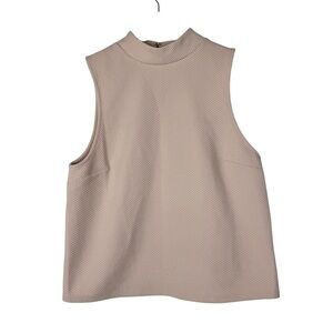 Express Light Pink Textured High Neck Sleeveless Top S